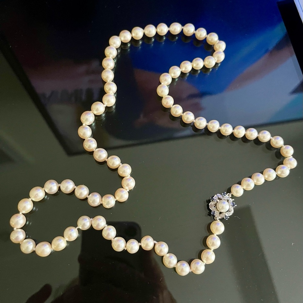 Real Japanese Pearls - Elegant Pearl Necklace with Silver Clasp